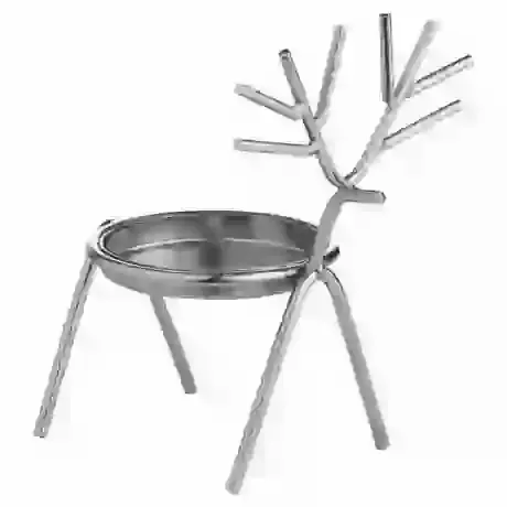 Silver Stick Reindeer Candle Holder